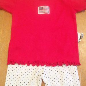 Mulberribush 3T 2 pc 4th July Set w/ Red Flag/Dots
